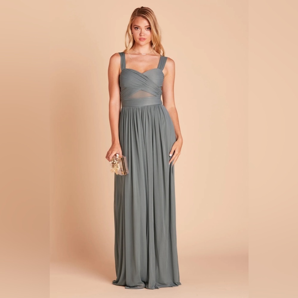 Sleeveless Ruching Maxi Dress in Sea Glass